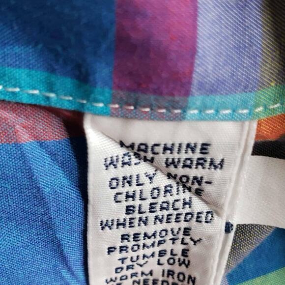 Polo Ralph Lauren Shirt Oxford Button Down Multicolor Plaid SS Size Medium M - Picture 8 of 9
